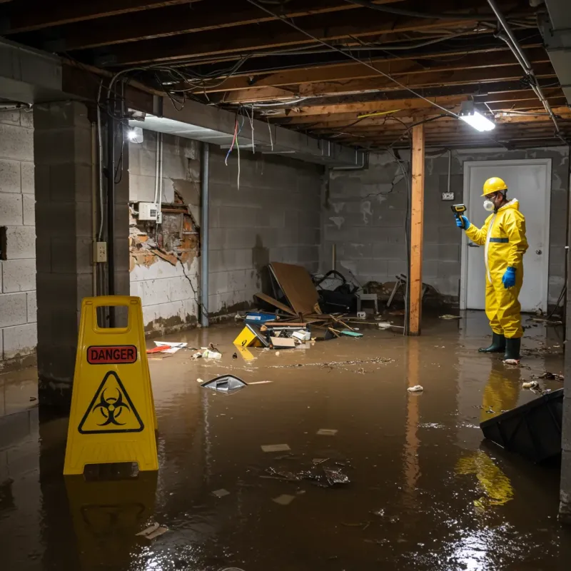 Flooded Basement Electrical Hazard in Howard, KS Property