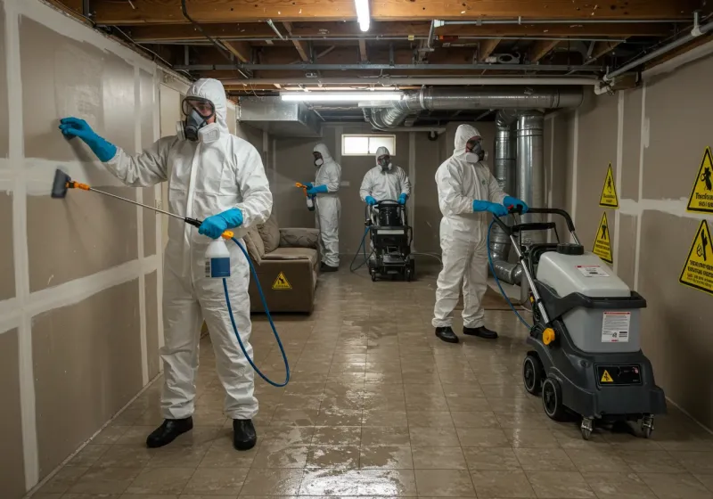 Basement Moisture Removal and Structural Drying process in Howard, KS